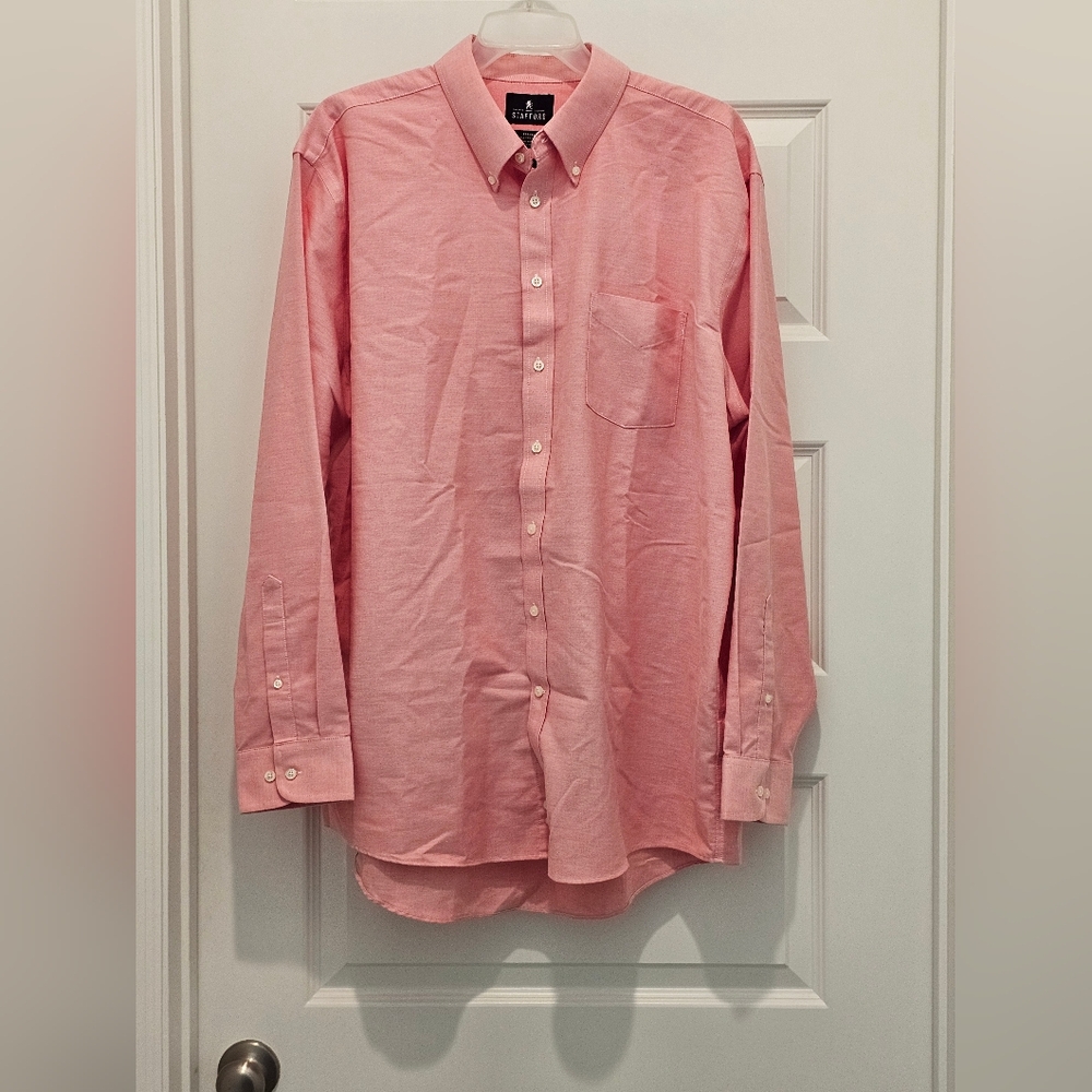 Stafford Travel Button-Down Oxford Shirt, EUC, Size 18 / 36/37 (XXL Tall)